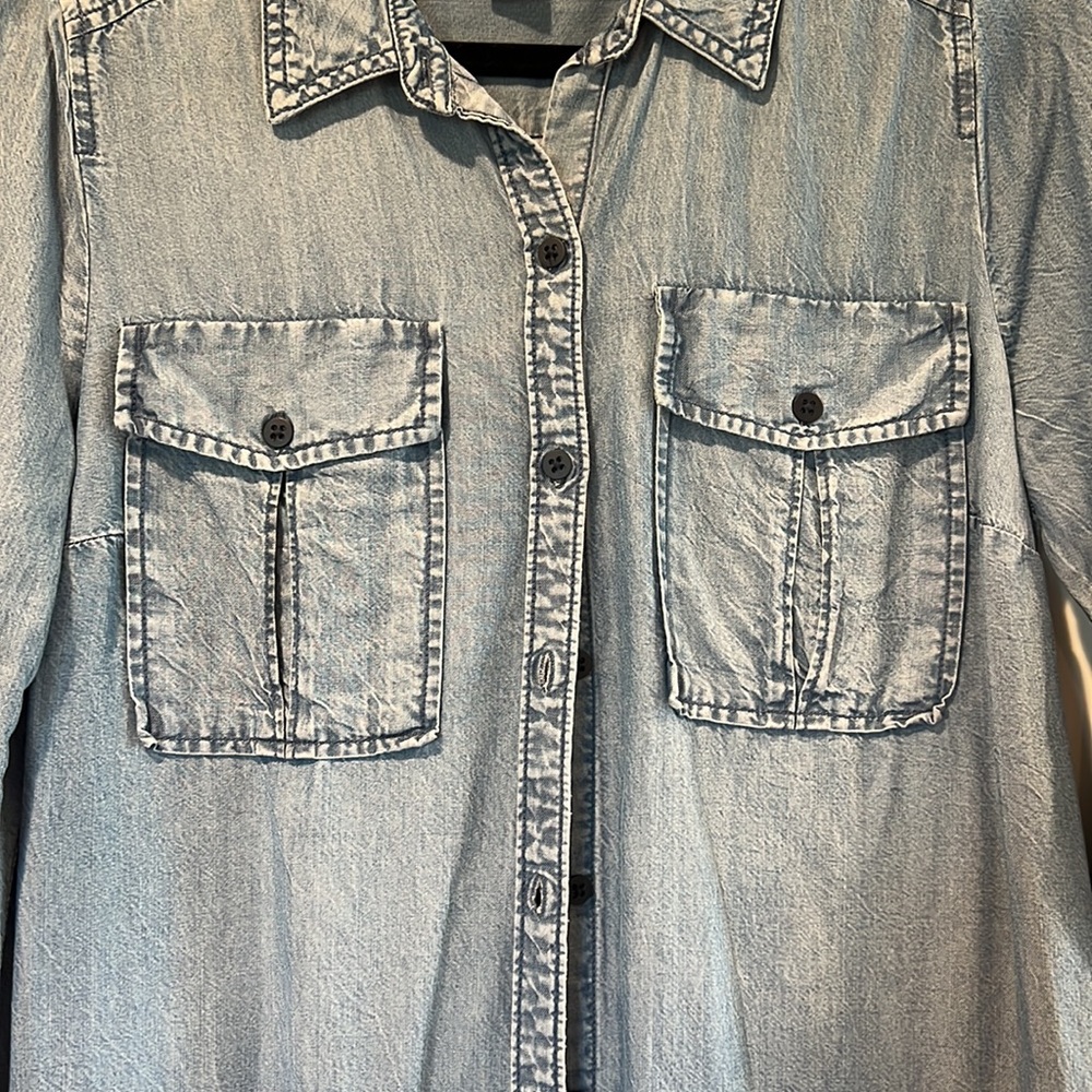 Chambray Button Down By Luxe Essential Denim - image 3